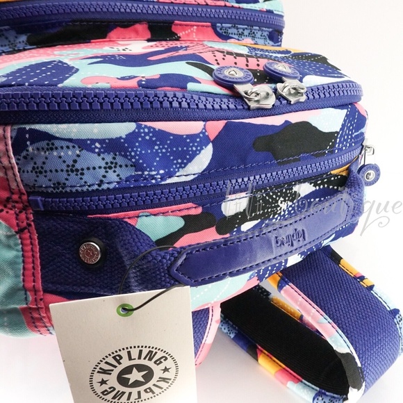 NWT Kipling BP4361 Seoul Go Backpack Laptop Travel Bag Nylon Dazzling Lily Multi - Picture 8 of 12